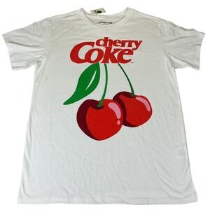 Cherry Coke Graphic T Shirt Unisex Large White Coca Cola Logo Tee Casual